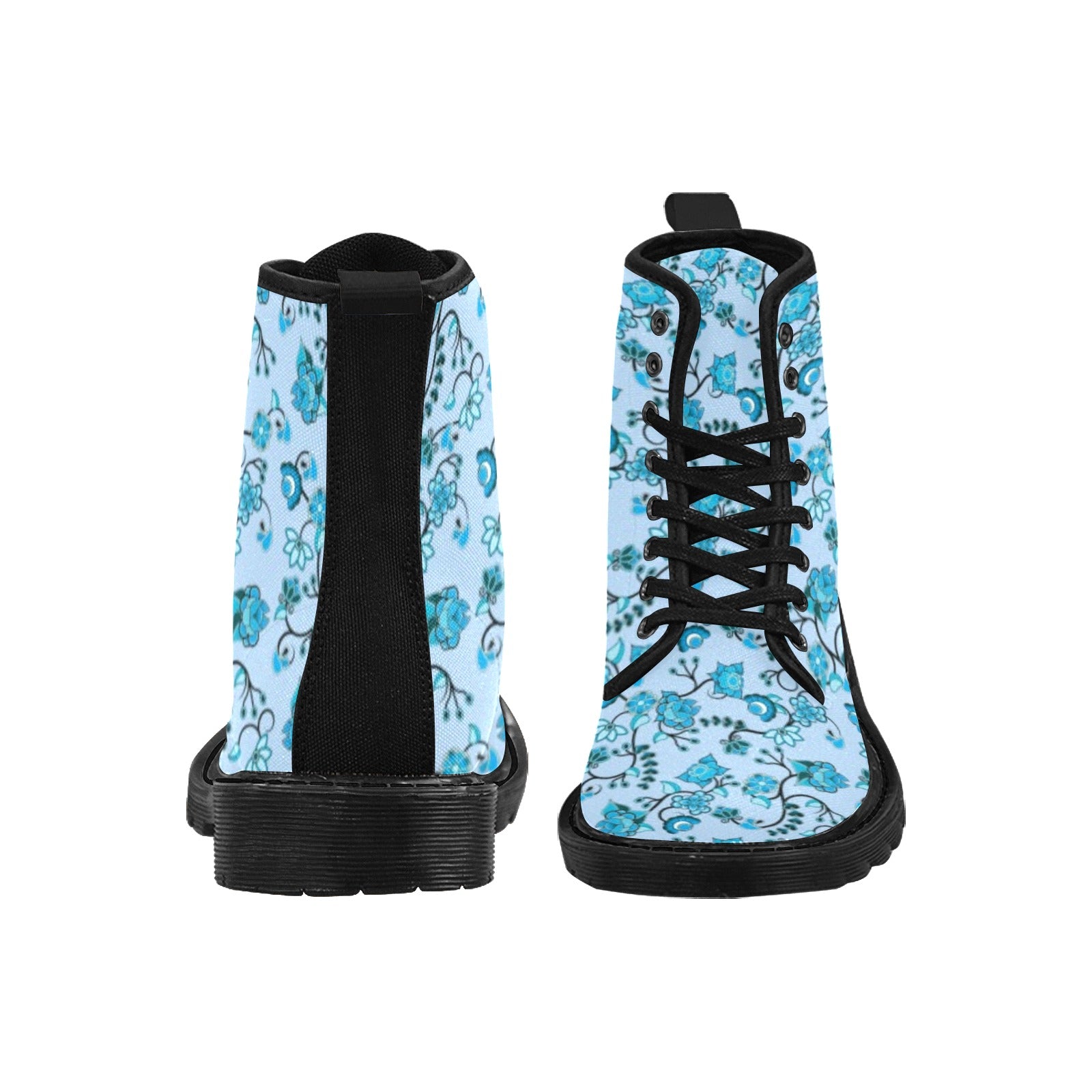 Blue Floral Amour Boots for Men (Black)