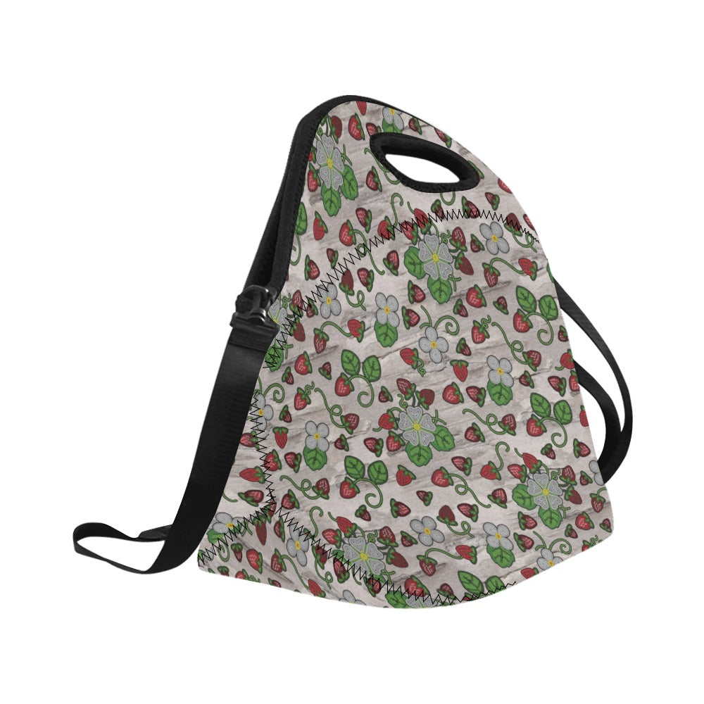 Strawberry Dreams Bright Birch Neoprene Lunch Bag/Large
