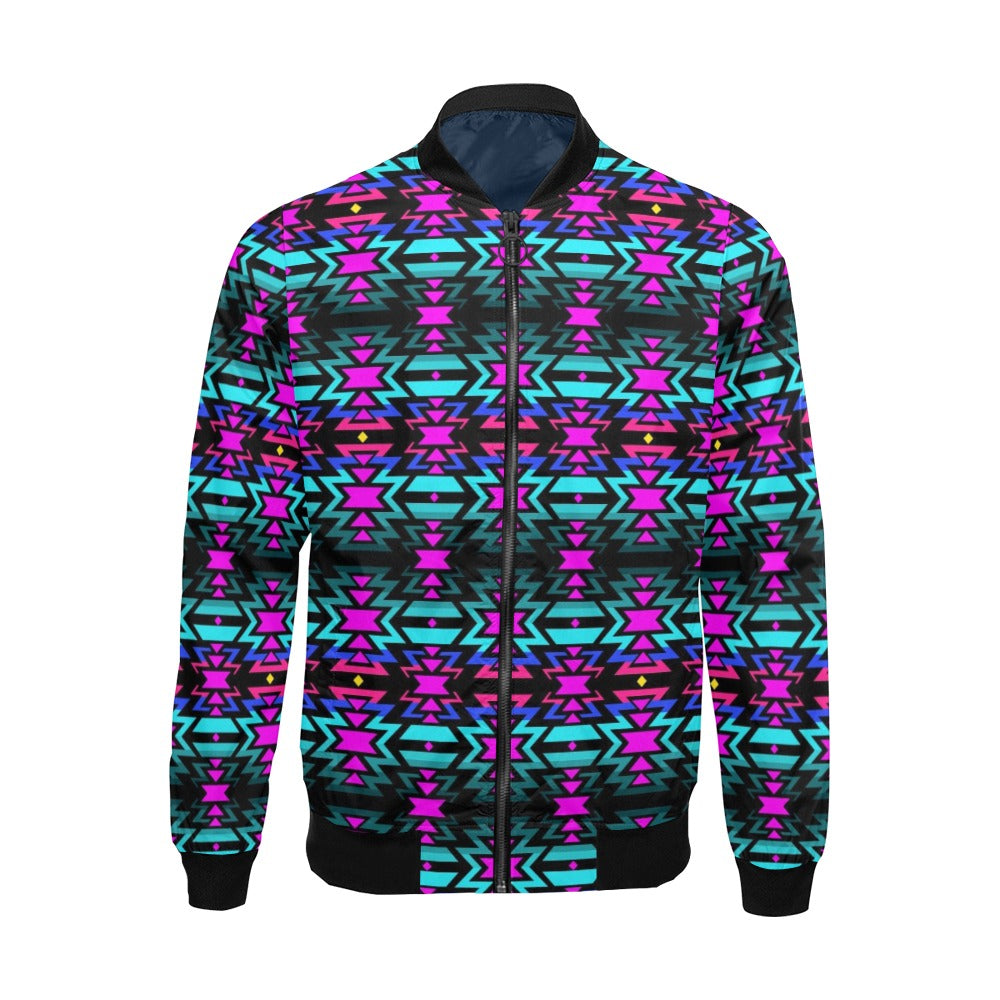 Black Fire and Cold Heights Bomber Jacket for Men