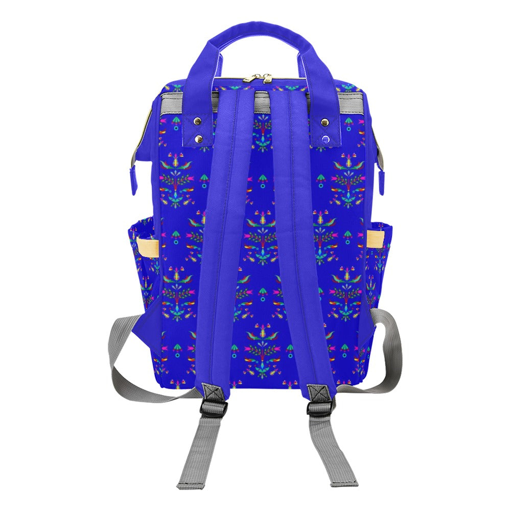 Dakota Damask Blue Multi-Function Diaper Backpack/Diaper Bag