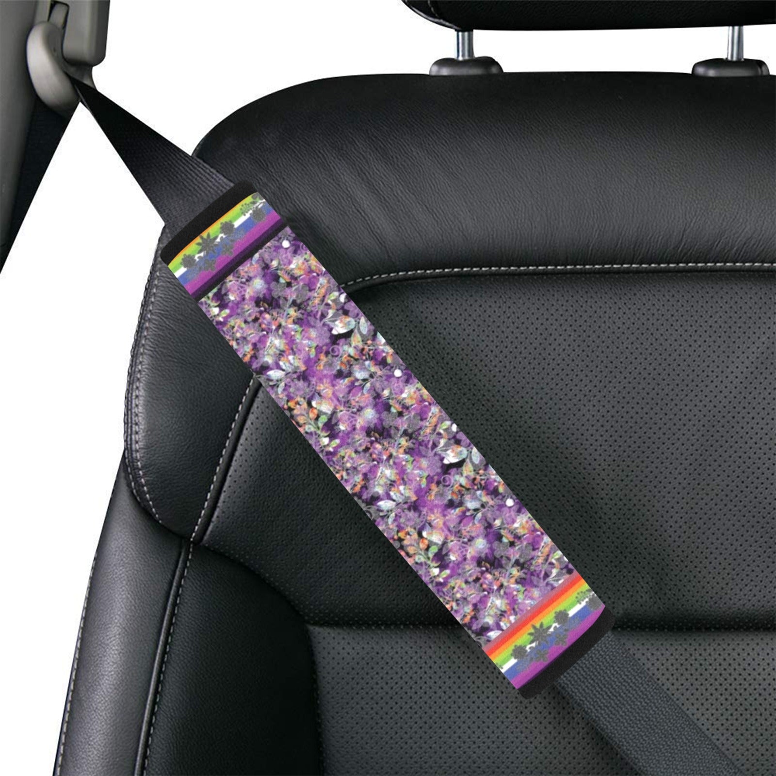 Culture in Nature Purple Car Seat Belt Cover 7''x12.6'' (Pack of 2)