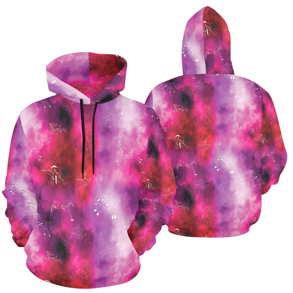 Animal Ancestors 8 Gaseous Clouds Pink and Red Hoodie for Women (USA Size)