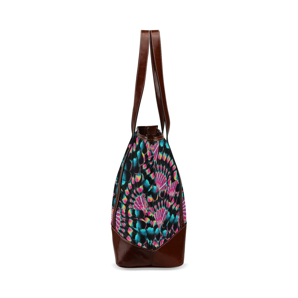 Hawk Feathers Heat Map Tote Handbag