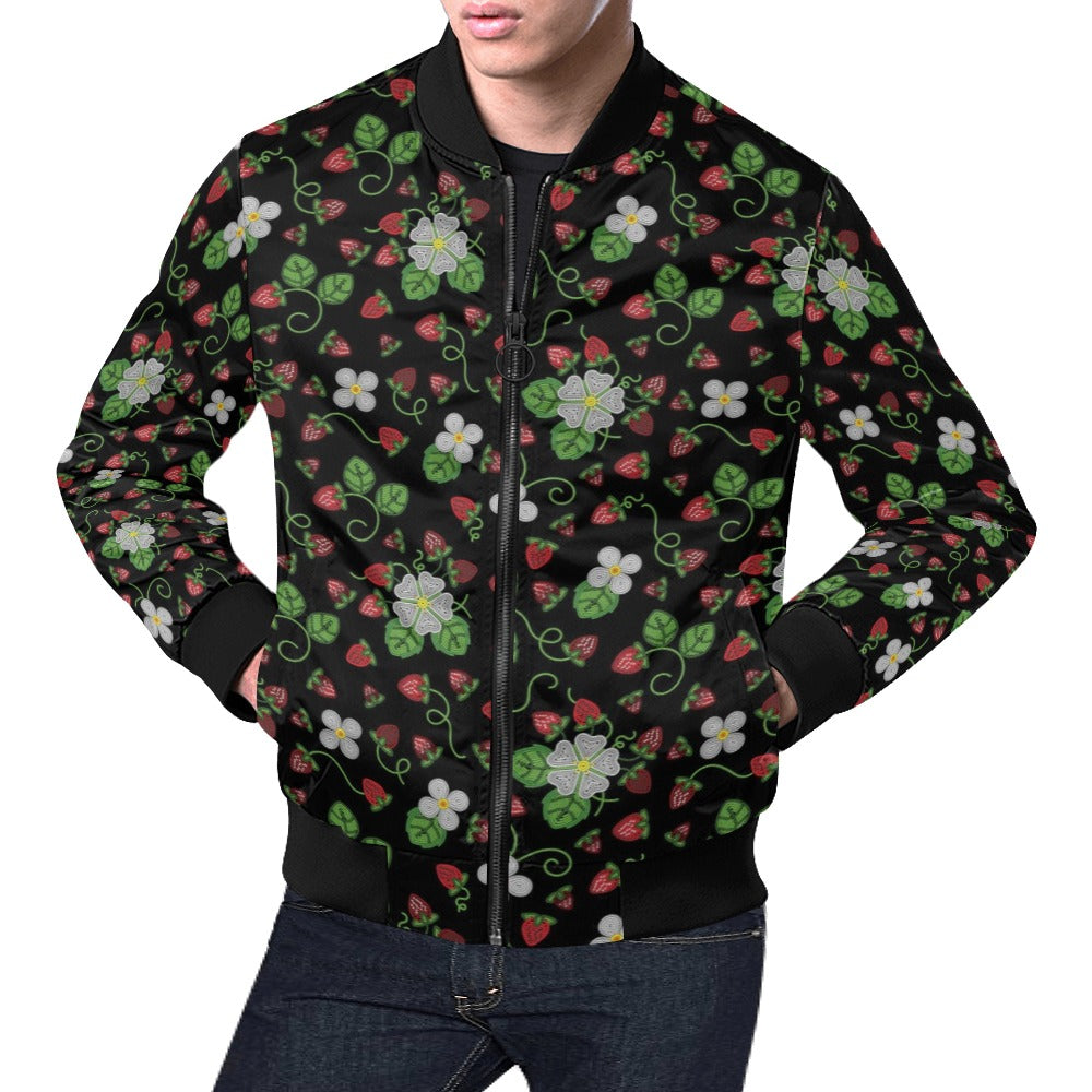 Strawberry Dreams Midnight All Over Print Bomber Jacket for Men
