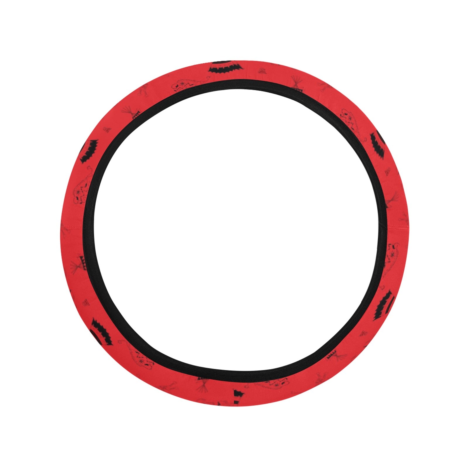 Ledger Dabbles Red Steering Wheel Cover with Elastic Edge