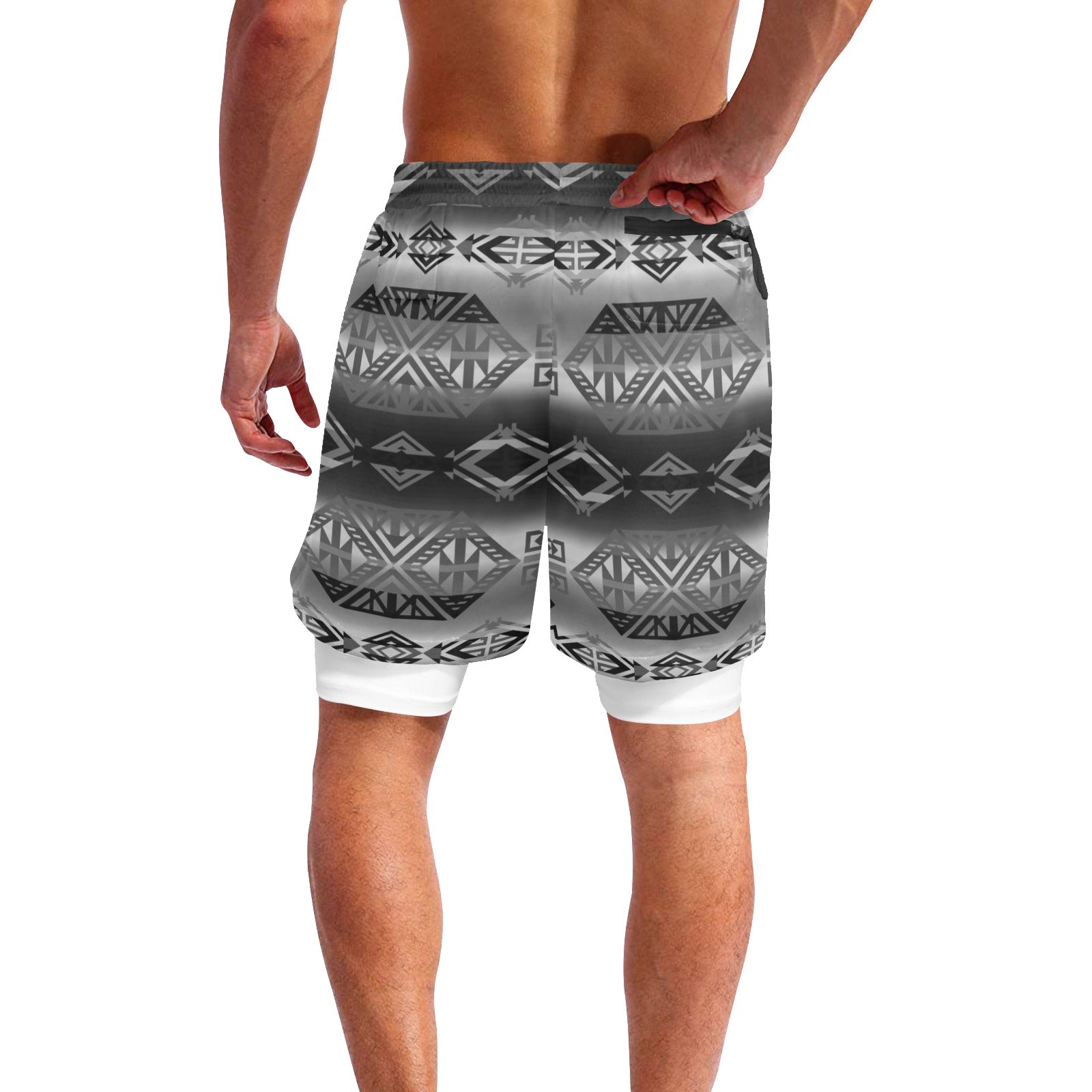 Trade Route Cave Men's Sports Shorts with Compression Liner