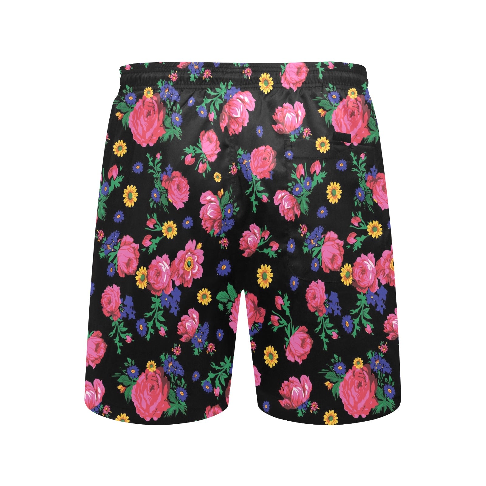 Kokum Ceremony Black Men's Mid-Length Beach Shorts