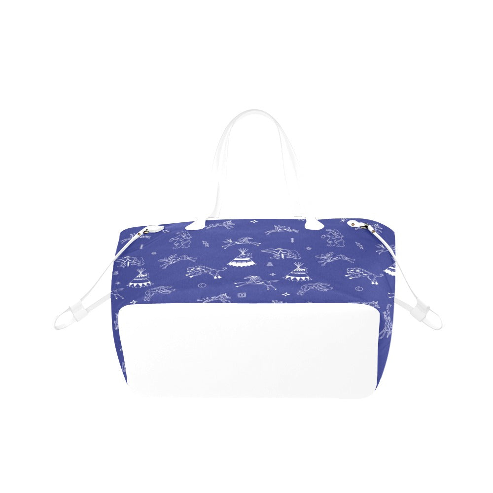 Ledger Dabbles Blue Clover Canvas Tote Bag