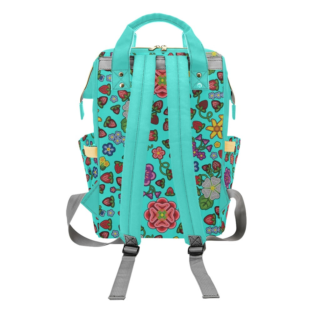 Berry Pop Turquoise Multi-Function Diaper Backpack/Diaper Bag