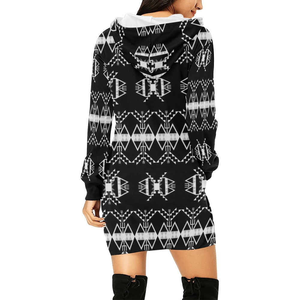 Sacred Trust Black Hoodie Dress