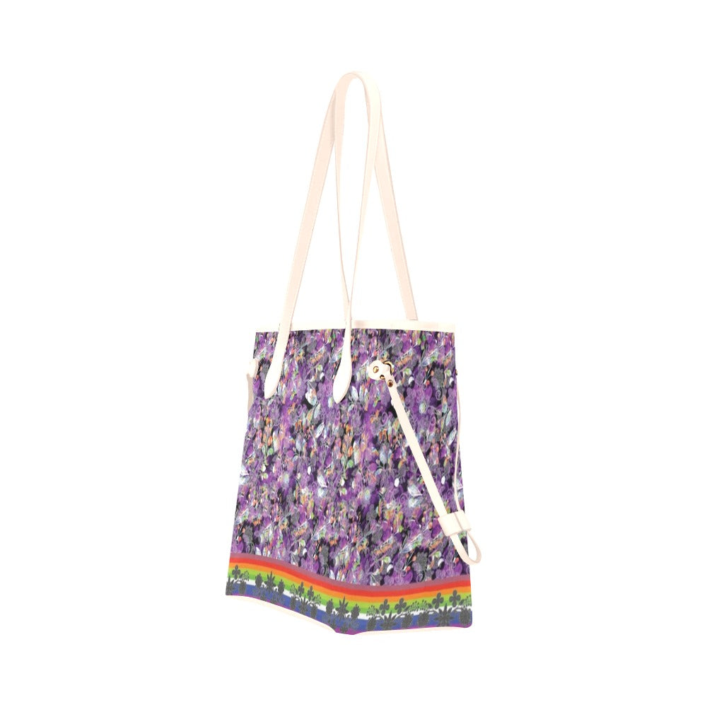 Culture in Nature Purple Clover Canvas Tote Bag