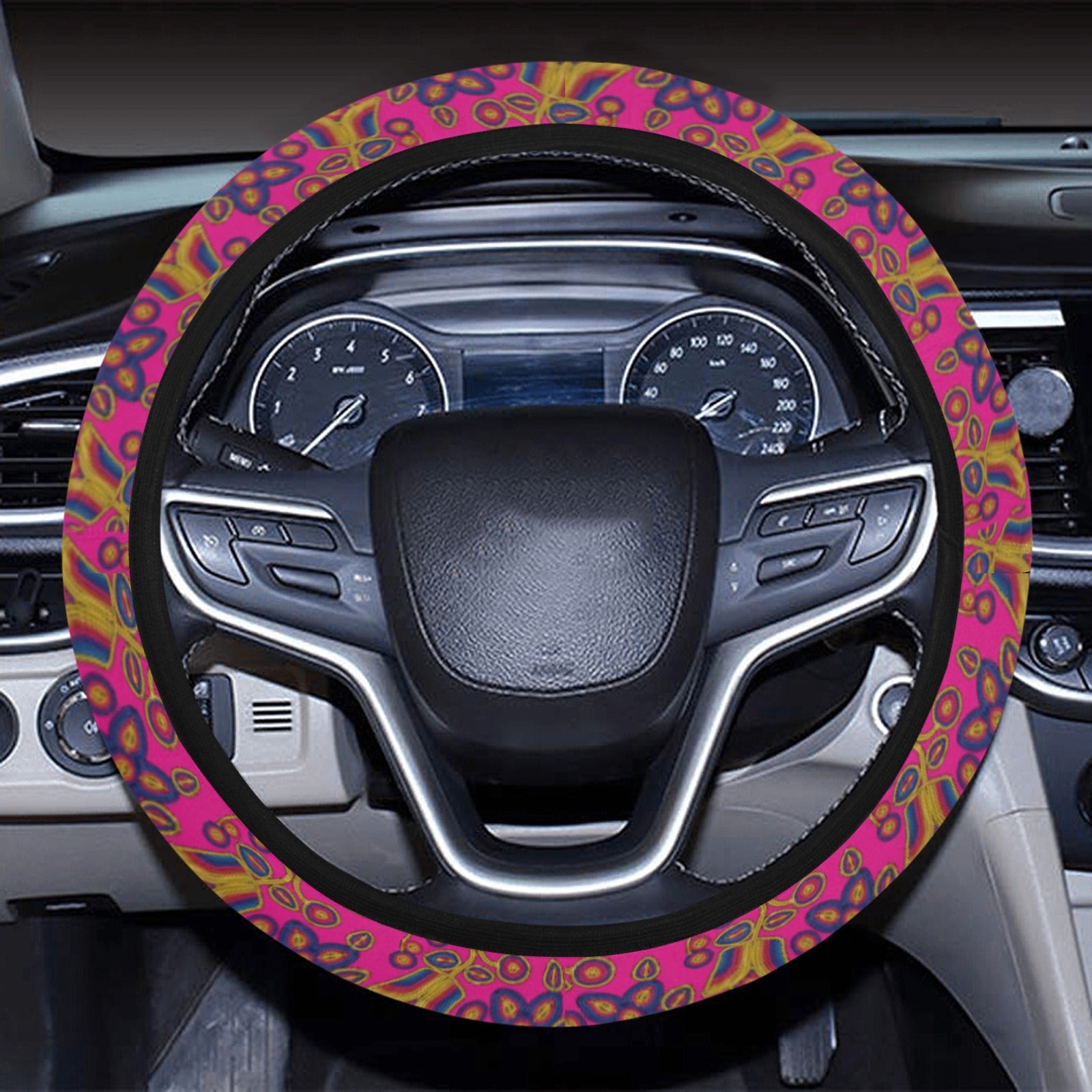 Rainbow Tomorrow Tulip Steering Wheel Cover with Elastic Edge