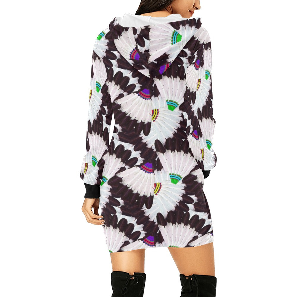Eagle Feather Fans Hoodie Dress
