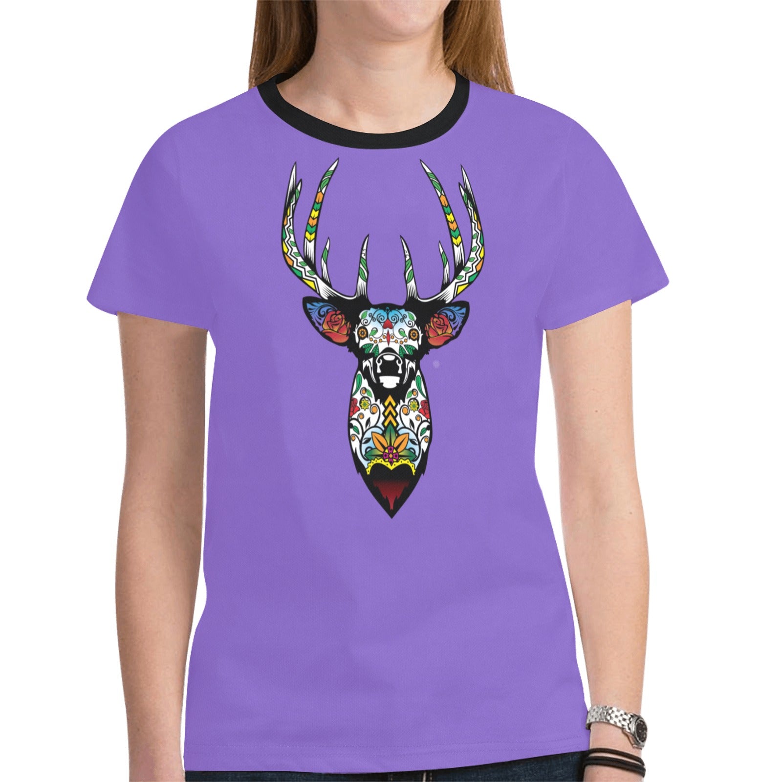 Elk Spirit Guide (Purple) T-shirt for Women