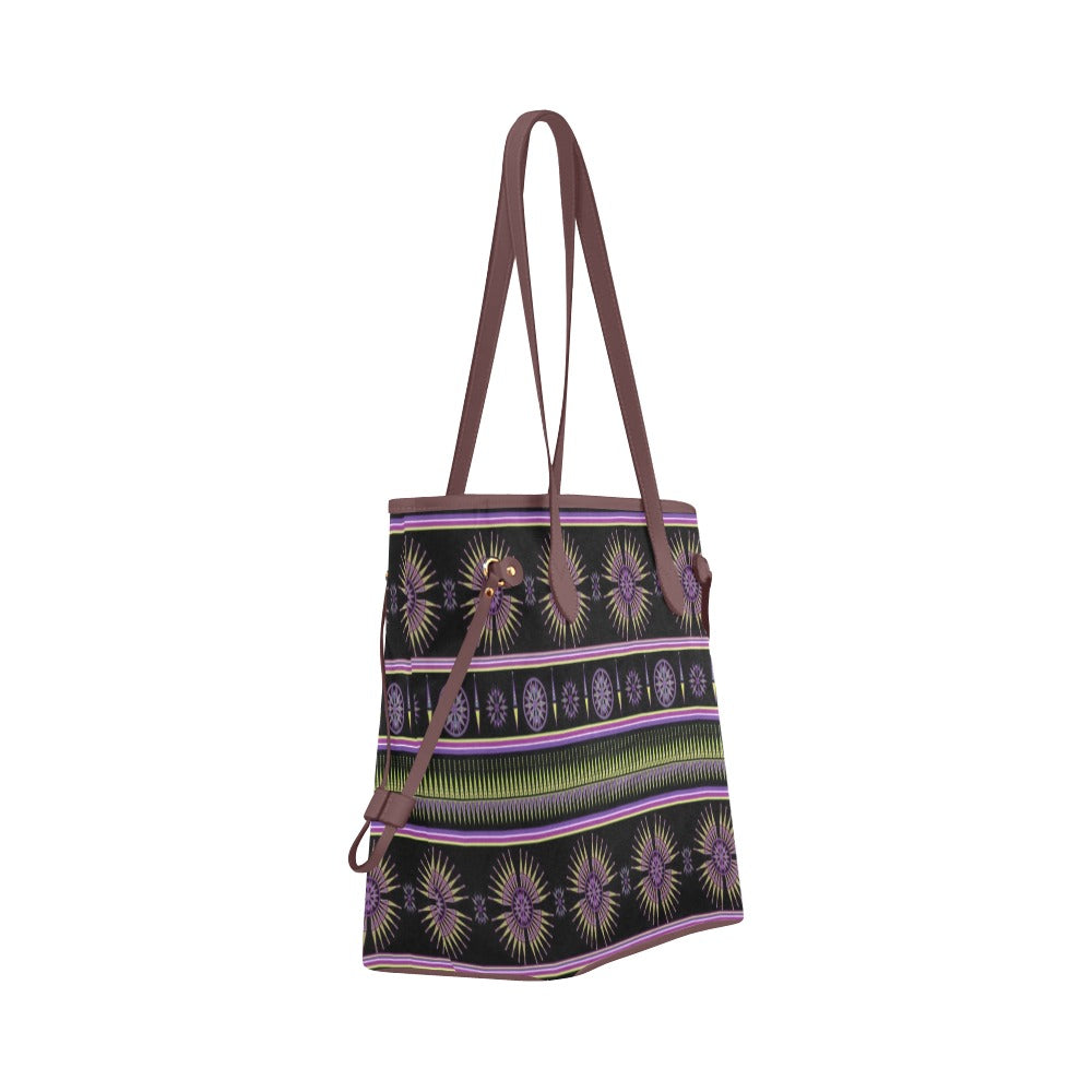 Evening Feather Wheel Clover Canvas Tote Bag