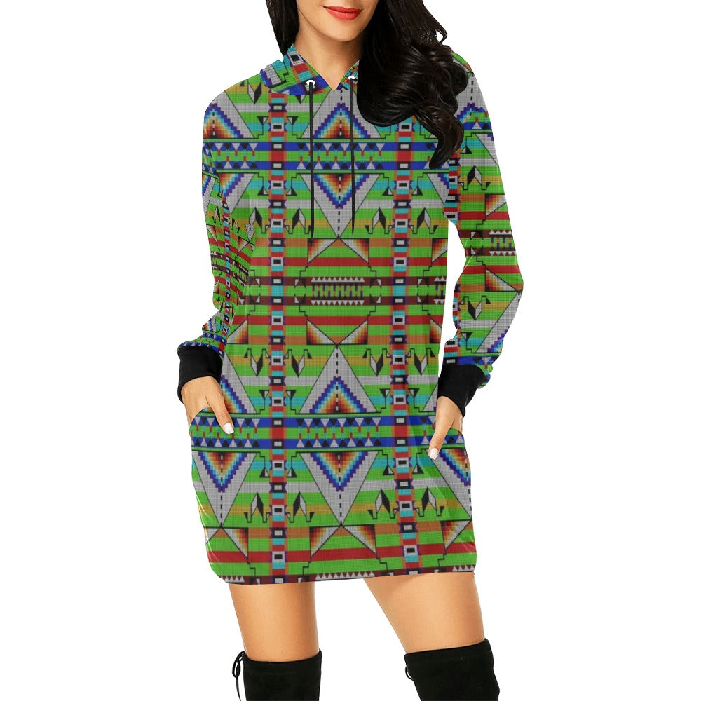 Medicine Blessing Lime Green Hoodie Dress