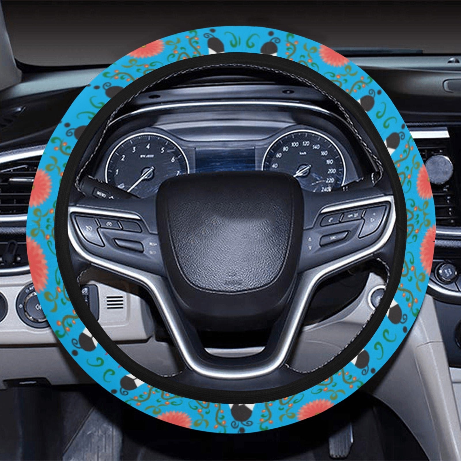 New Growth Bright Sky Steering Wheel Cover with Elastic Edge
