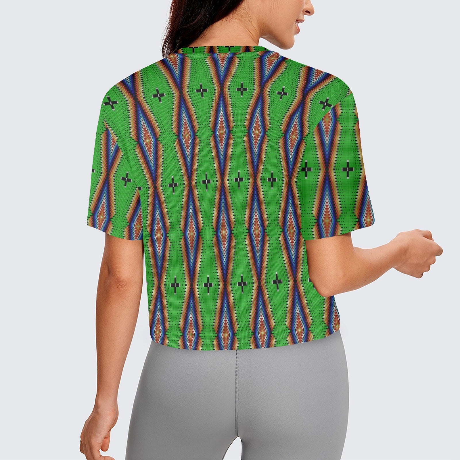 Diamond in the Bluff Lime Women's Cropped T-shirt