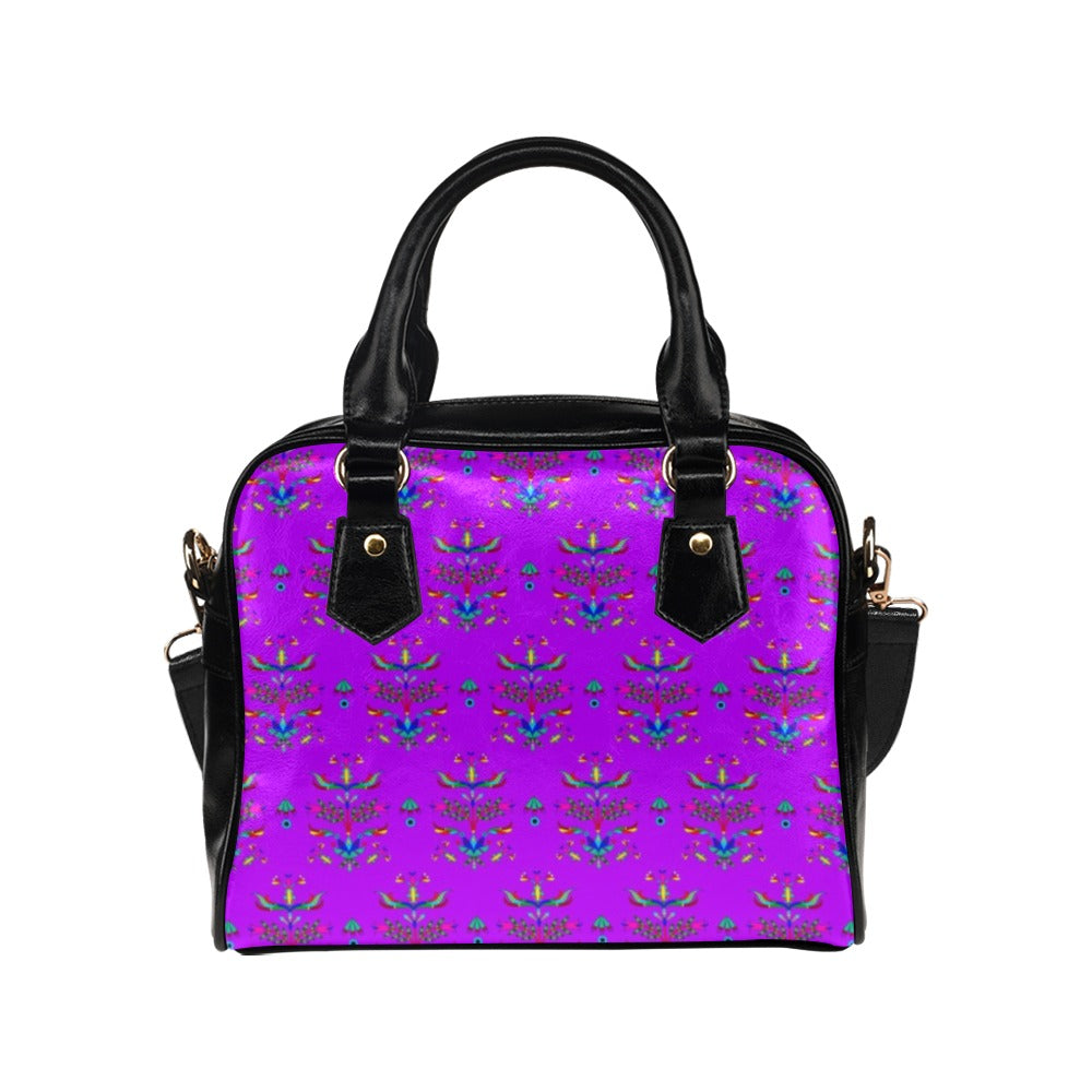 Dakota Damask Purple Shoulder Handbag