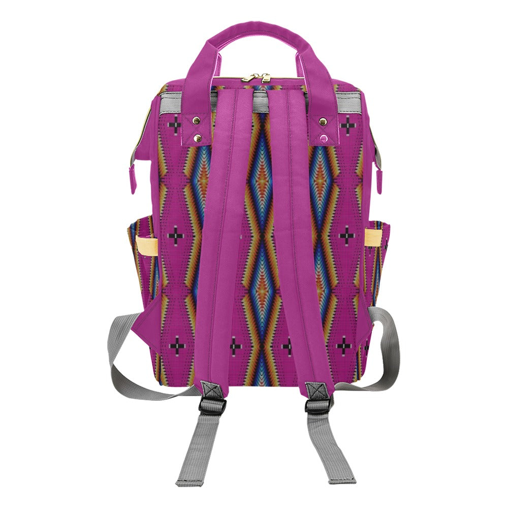 Diamond in the Bluff Pink Multi-Function Diaper Backpack/Diaper Bag