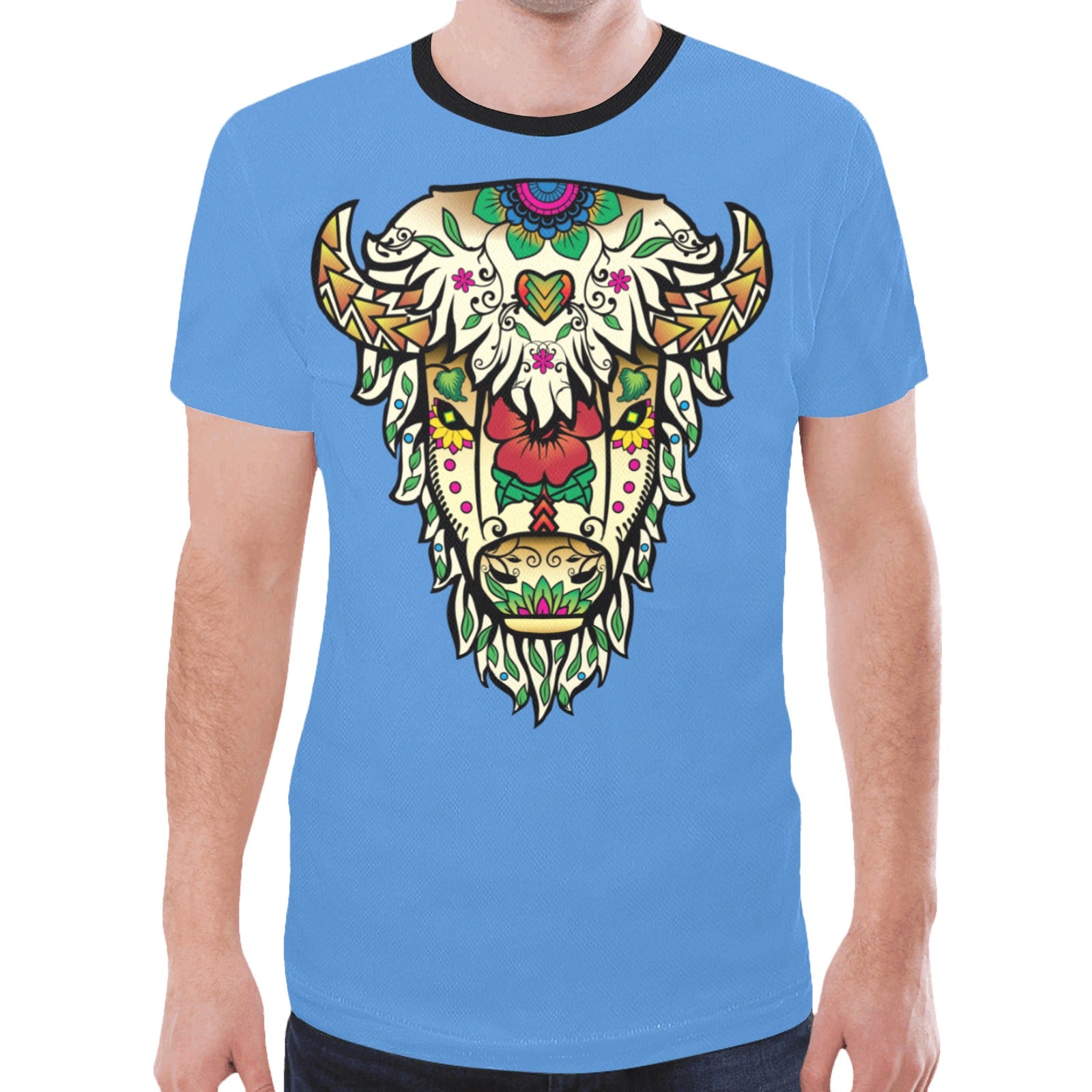 Buffalo Spirit Guide (Blue) T-shirt for Men