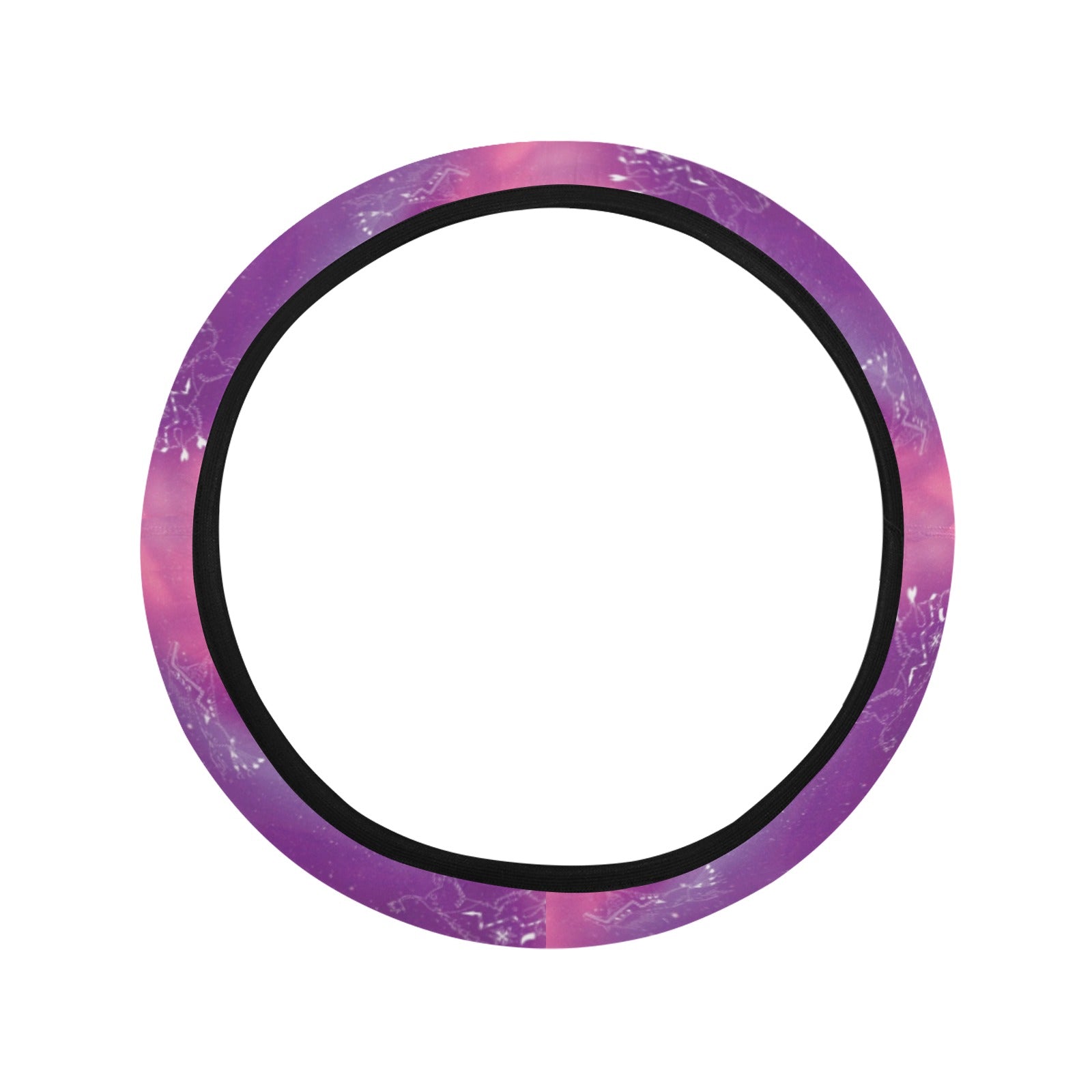Animal Ancestors 7 Aurora Gases Pink and Purple Steering Wheel Cover with Elastic Edge