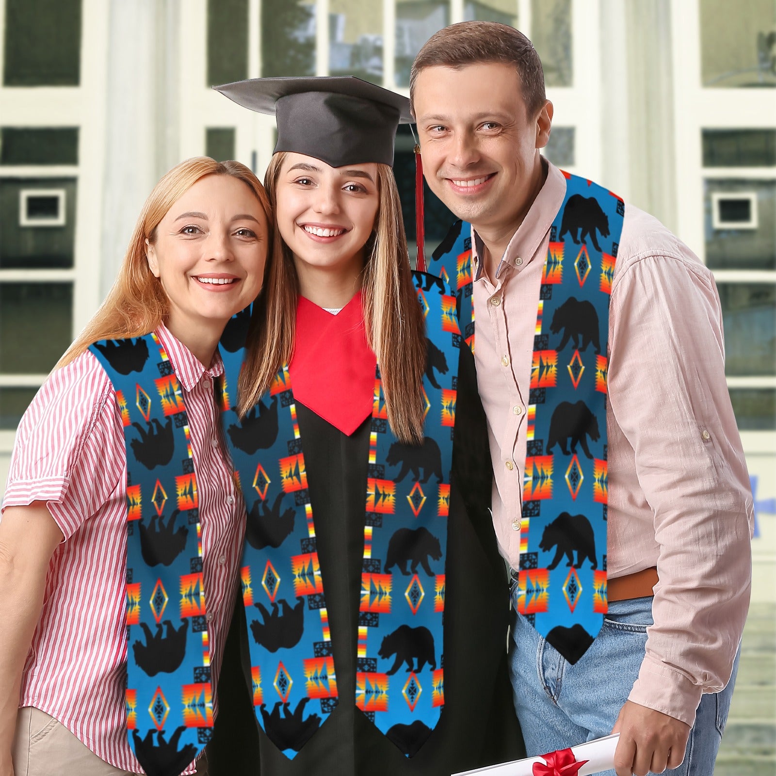 Real Bear Turquoise Graduation Stole