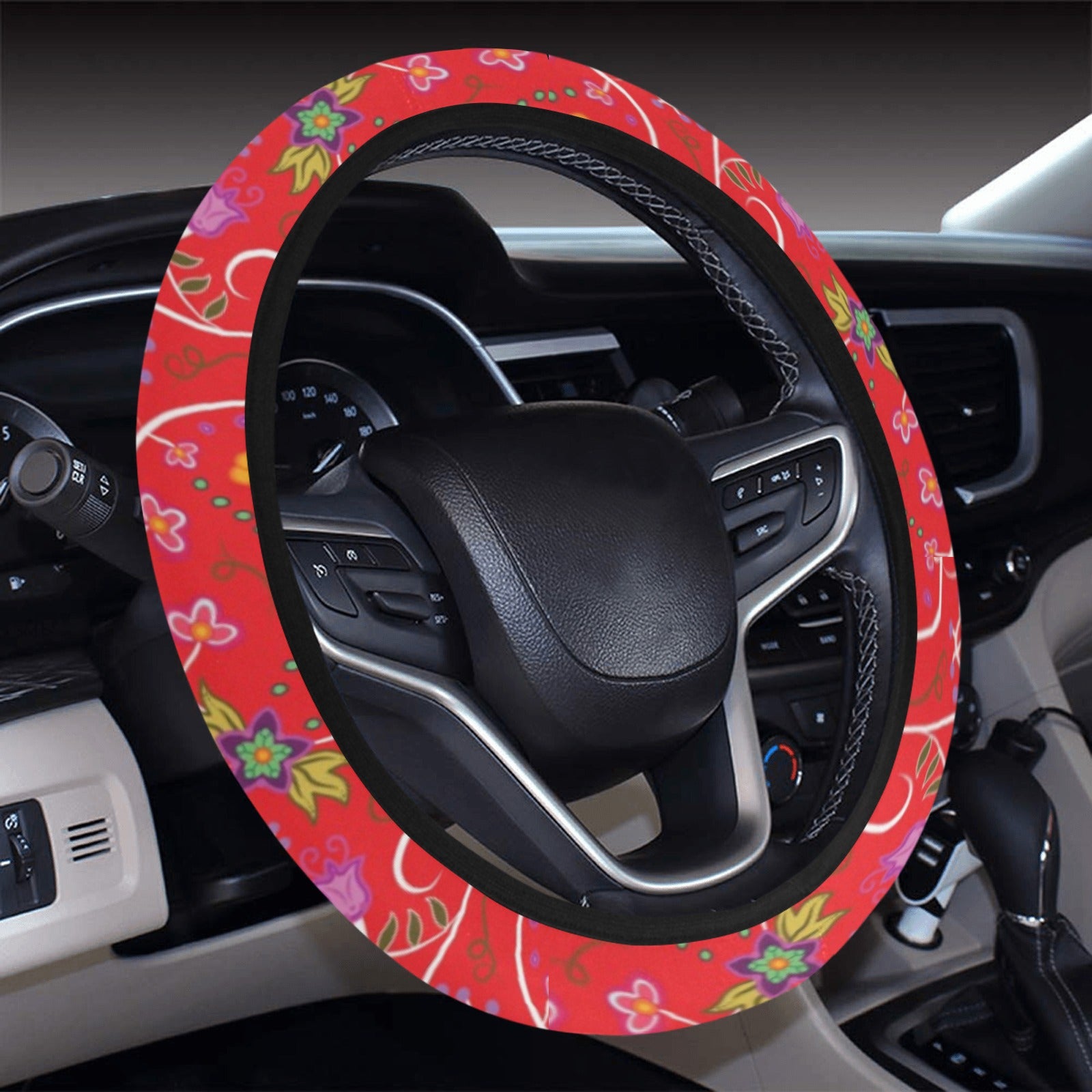 Fresh Fleur Fire Steering Wheel Cover with Elastic Edge