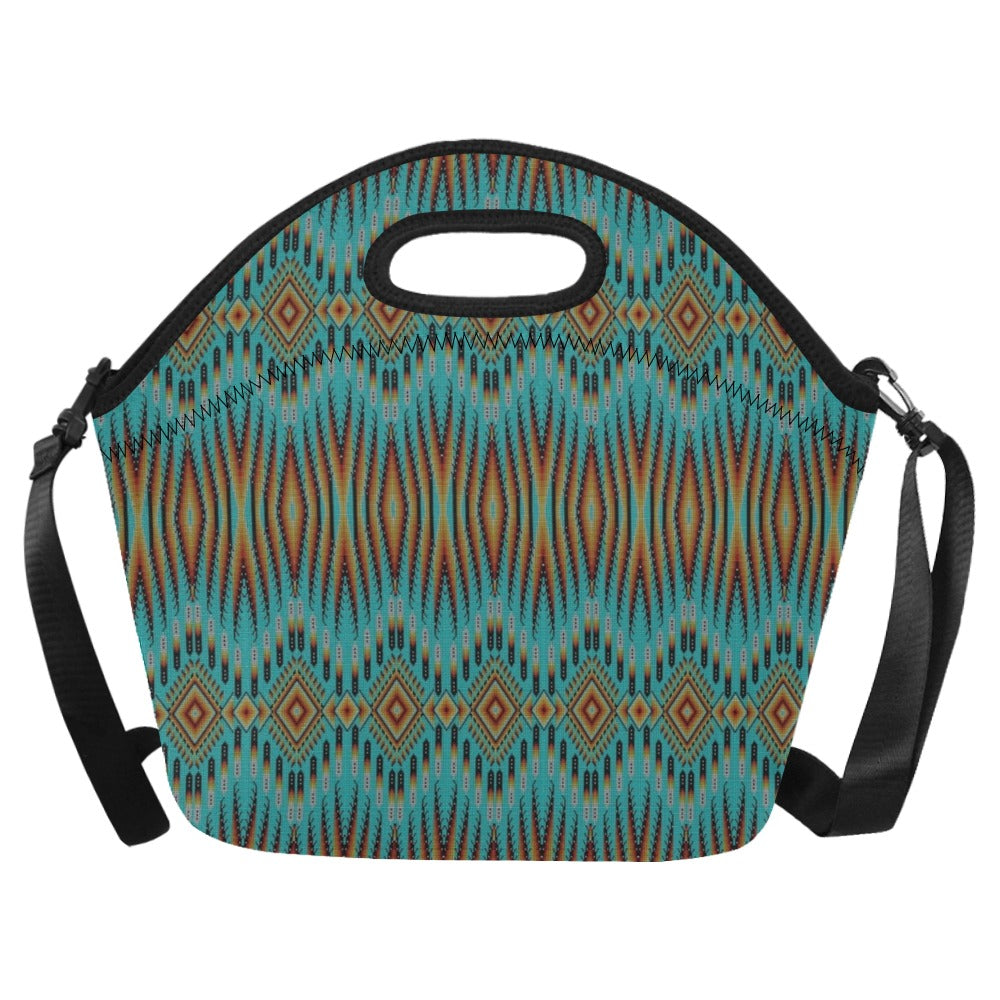 Fire Feather Turquoise Neoprene Lunch Bag/Large