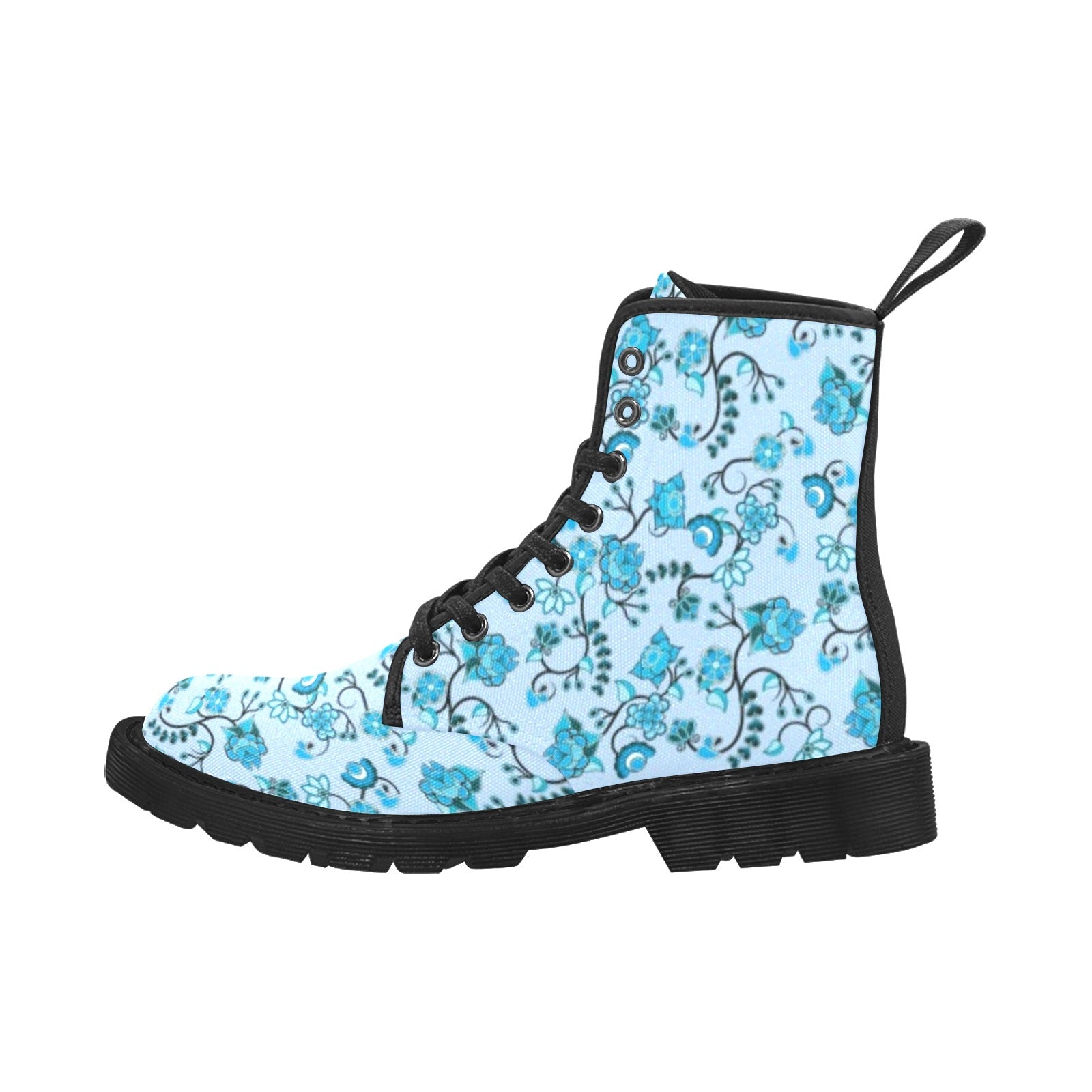 Blue Floral Amour Boots for Men (Black)