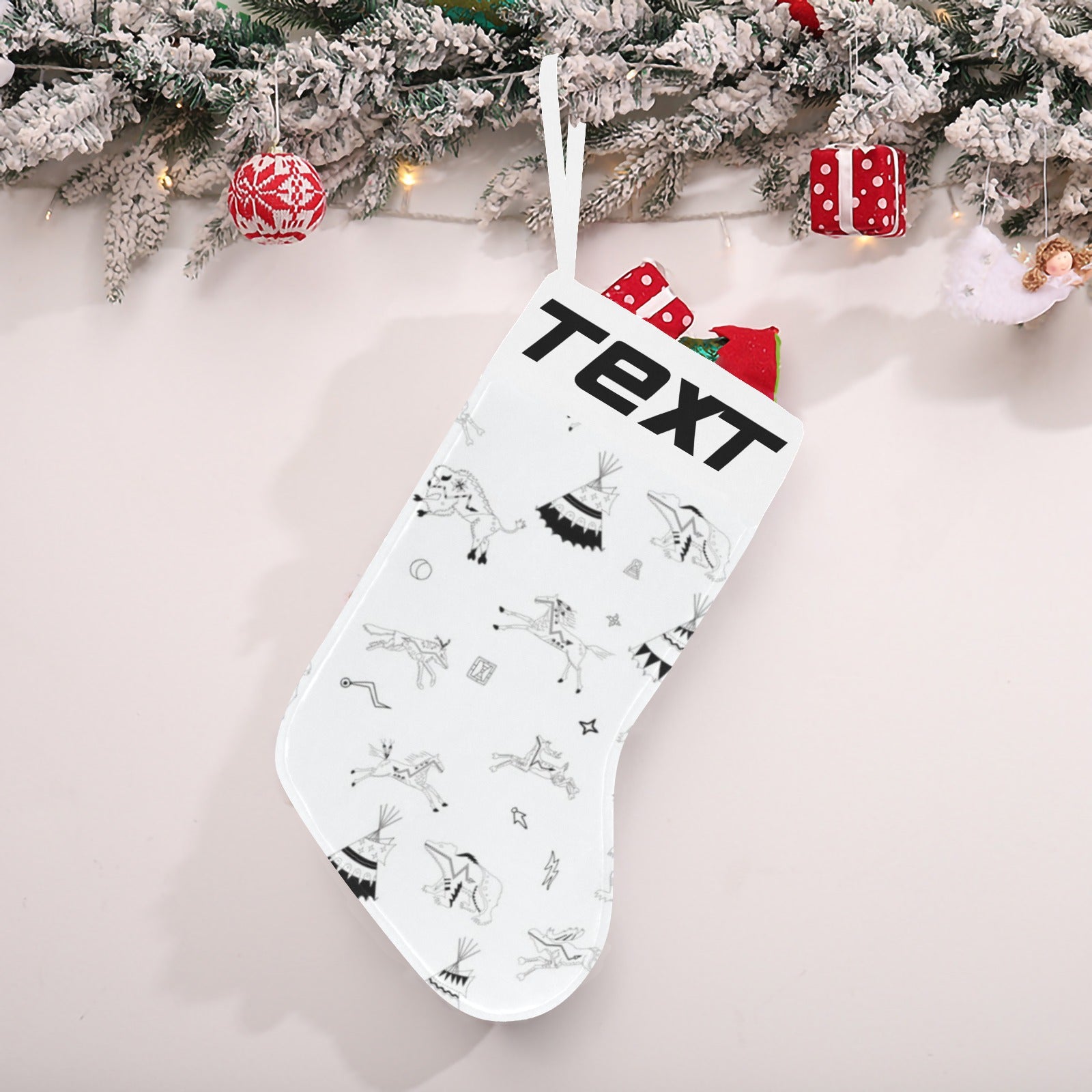Ledger Dabbles White Christmas Stocking (Custom Text on The Top)