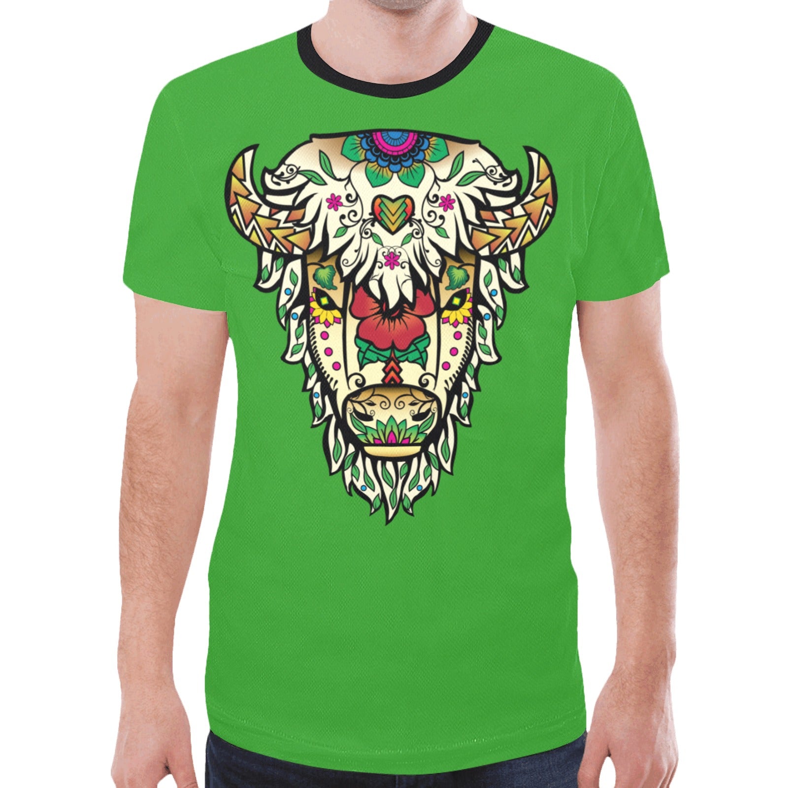 Buffalo Spirit Guide (Green) T-shirt for Men