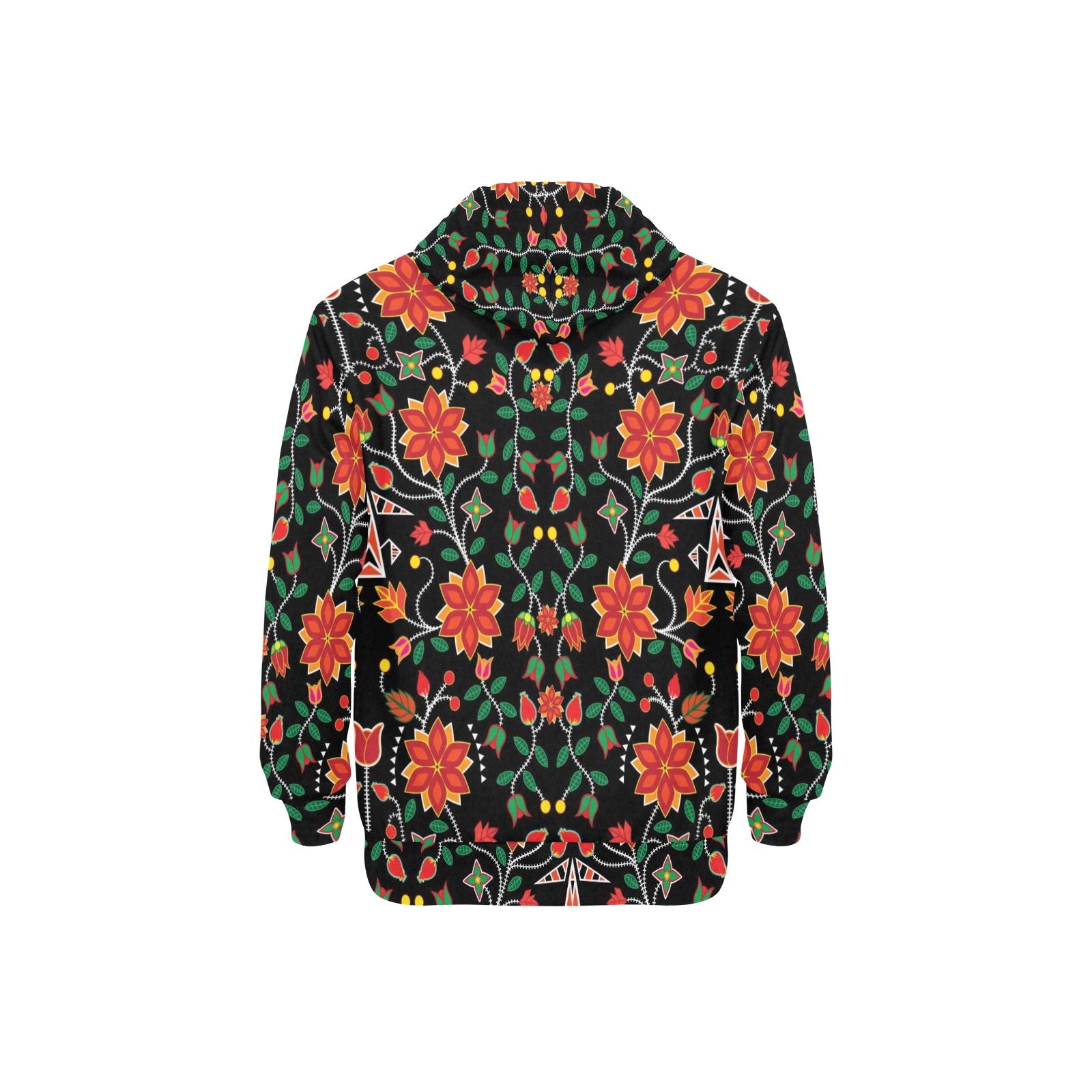 Floral Beadwork Six Bands Men's Long Sleeve Fleece Hoodie