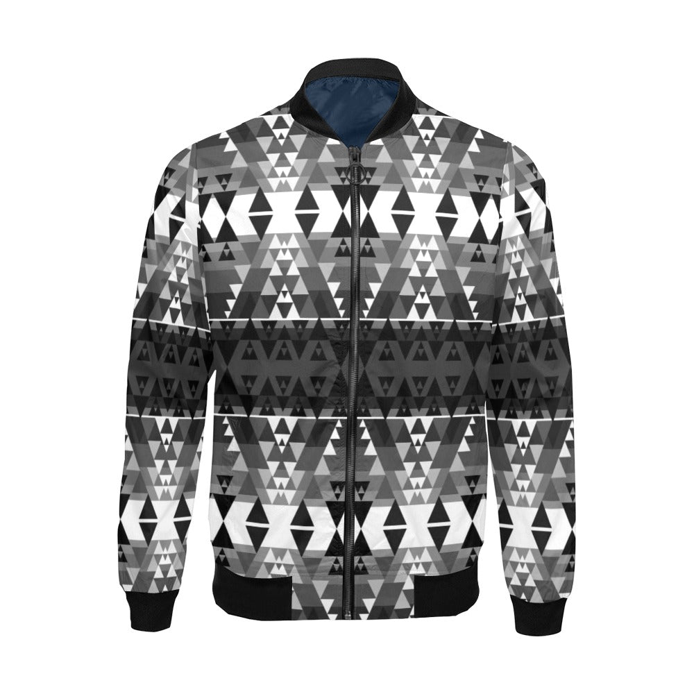 Writing on Stone Black and White Bomber Jacket for Men