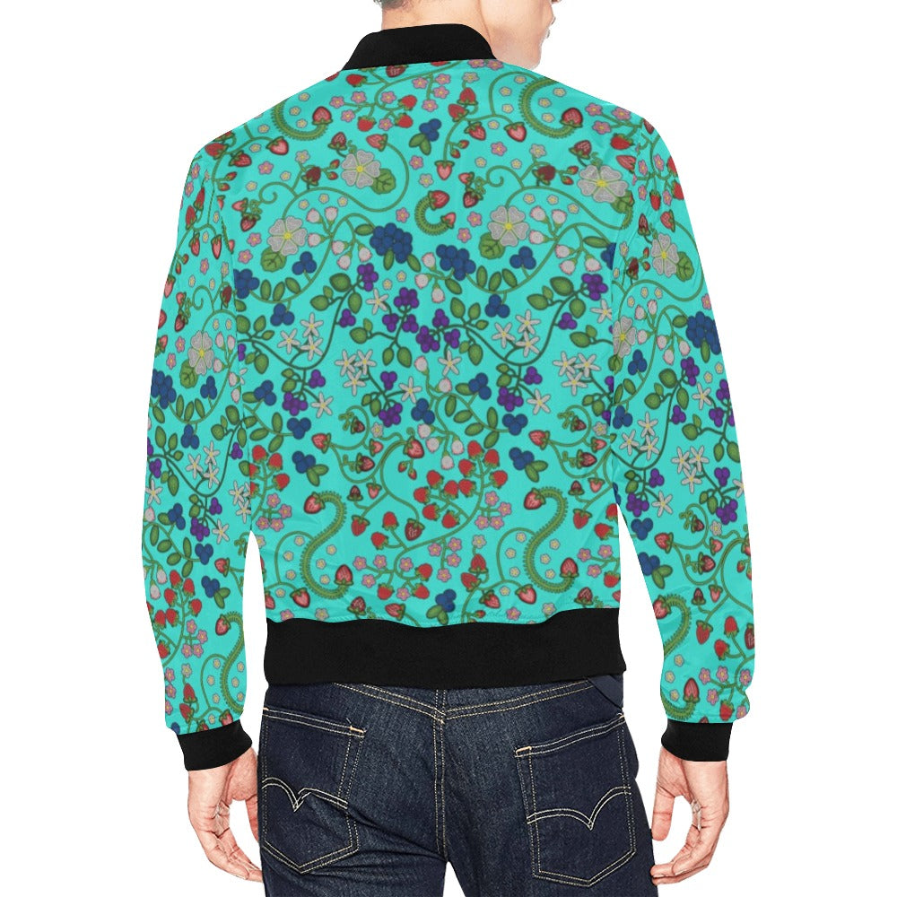 Grandmother Stories Turquoise All Over Print Bomber Jacket for Men