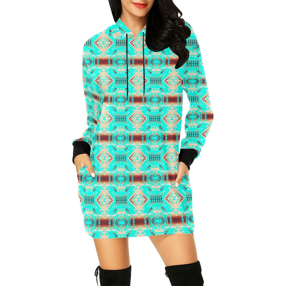 Gathering Earth Turquoise Hoodie Dress