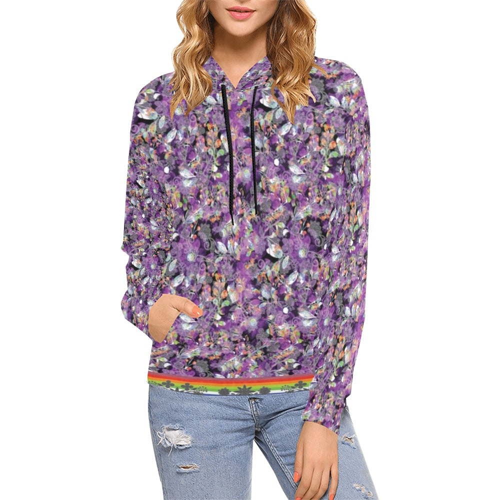Culture in Nature Purple Hoodie for Women (USA Size) (Model H13)