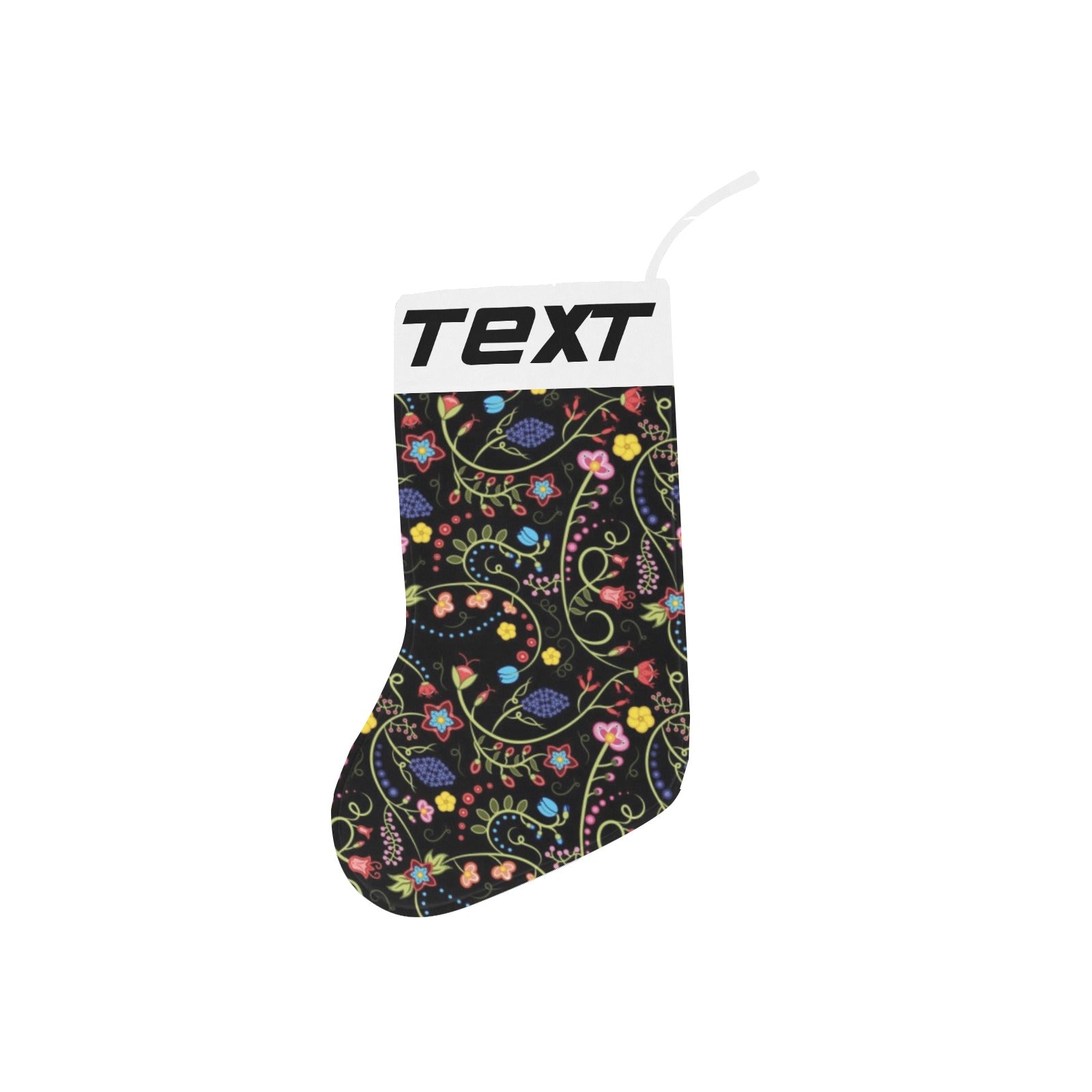 Fresh Fleur Midnight Christmas Stocking (Custom Text on The Top)