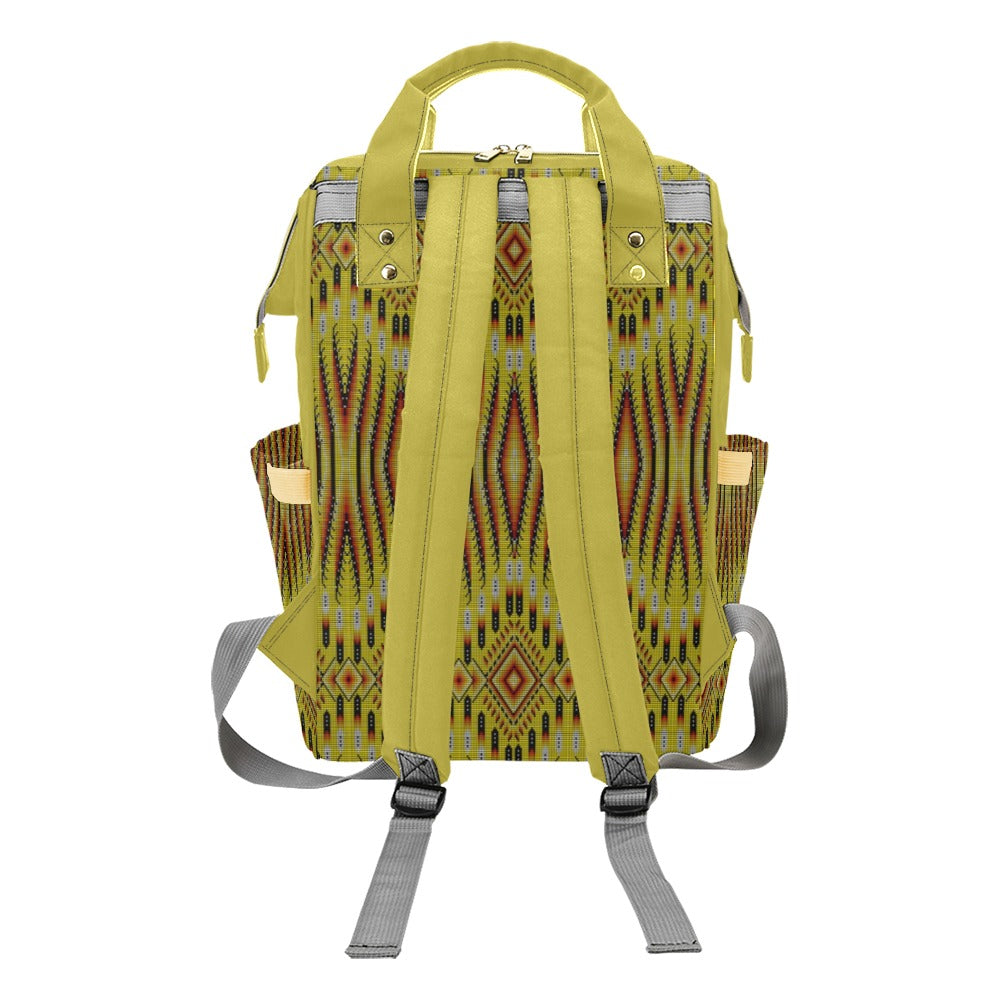 Fire Feather Yellow Multi-Function Diaper Backpack/Diaper Bag