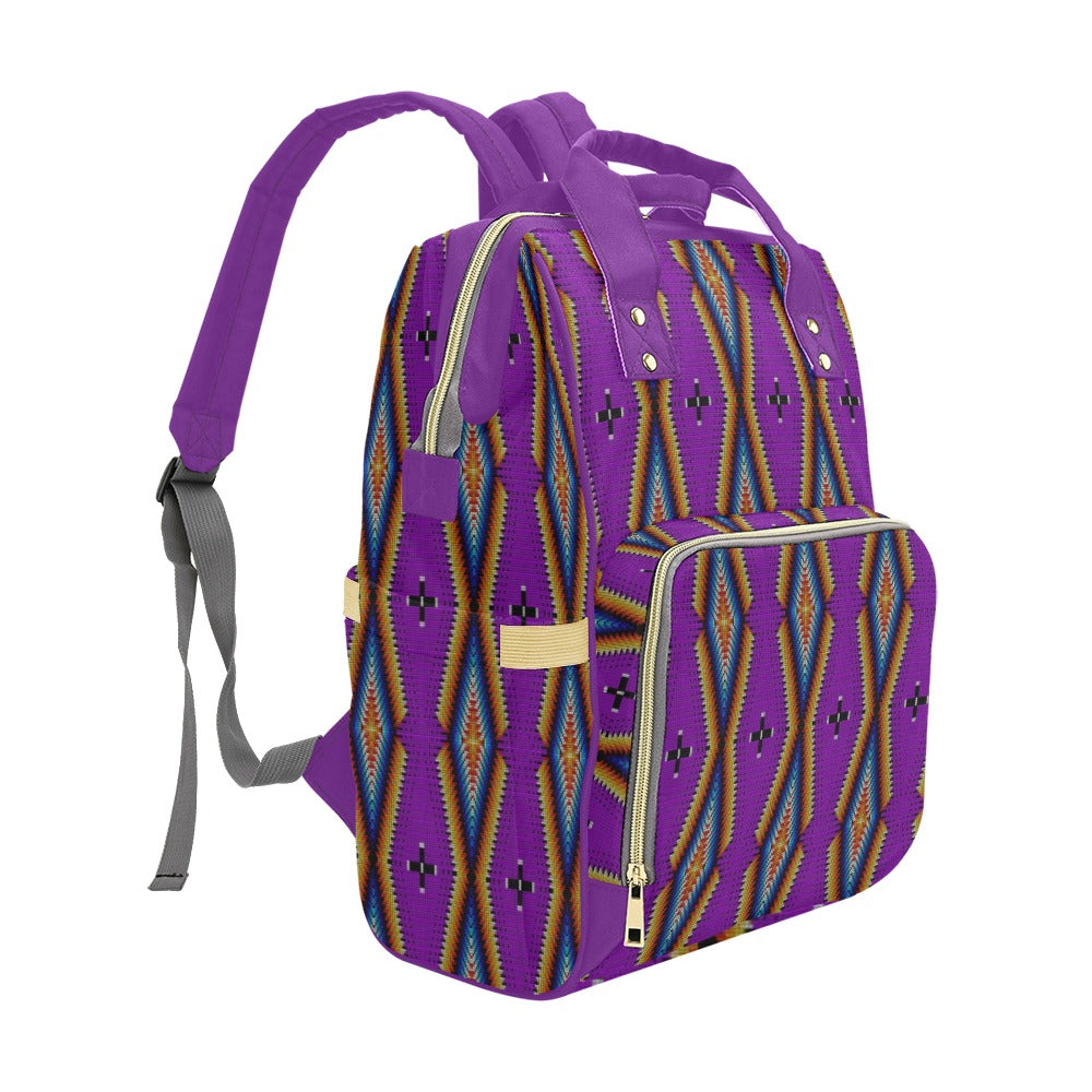 Diamond in the Bluff Purple Multi-Function Diaper Backpack/Diaper Bag