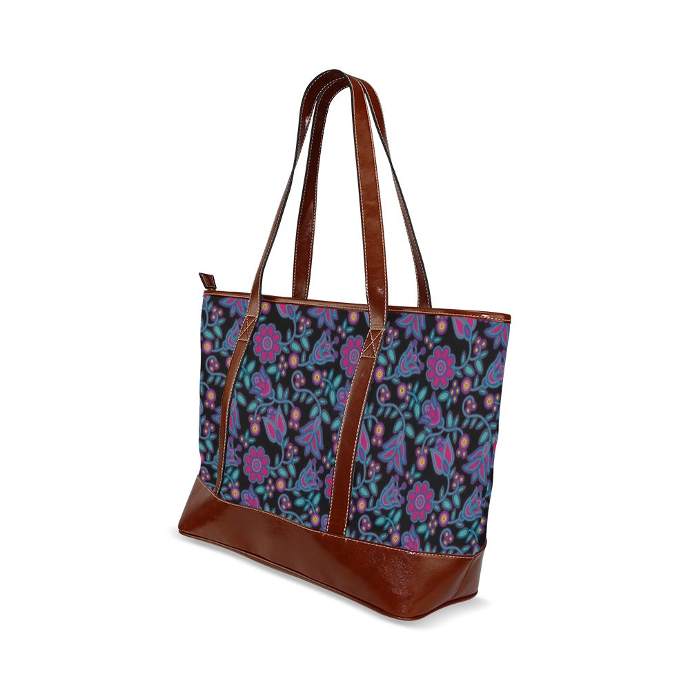 Beaded Nouveau Coal Tote Handbag