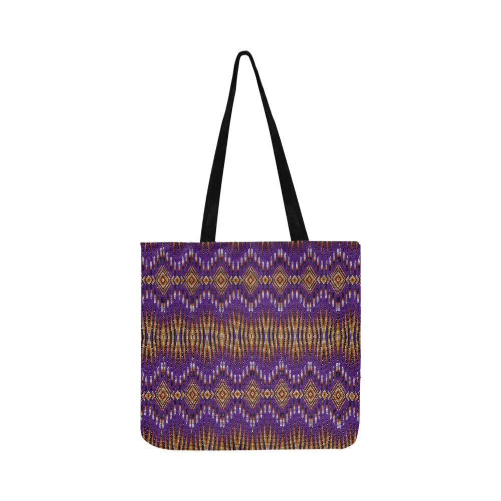 Fire Feather Purple Reusable Shopping Bag (Two sides)