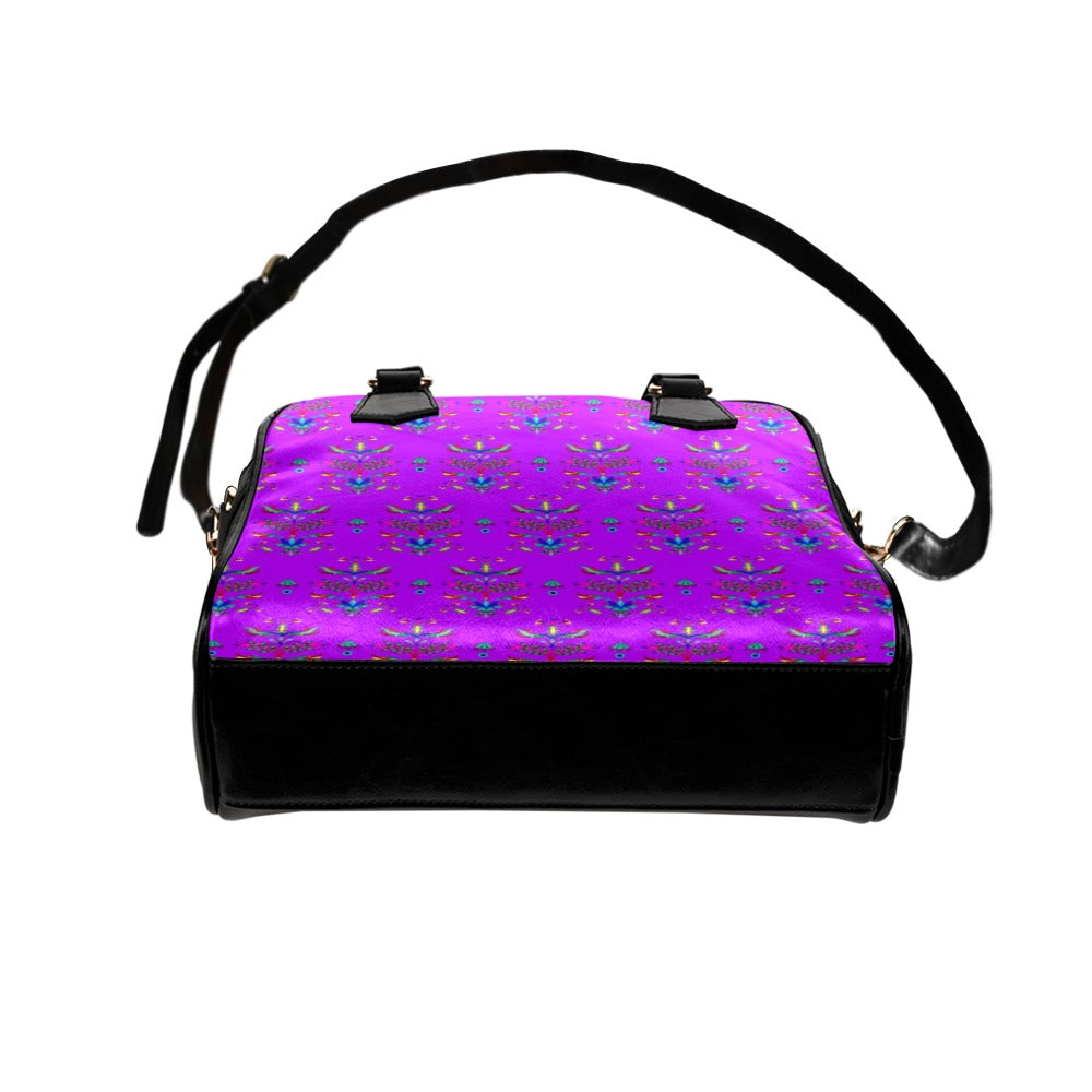 Dakota Damask Purple Shoulder Handbag