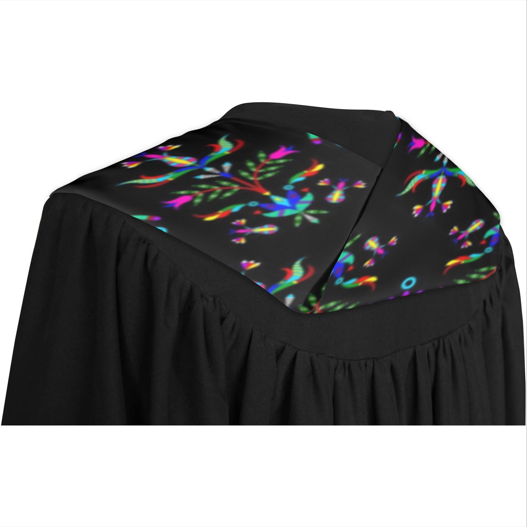 Dakota Damask Black Graduation Stole