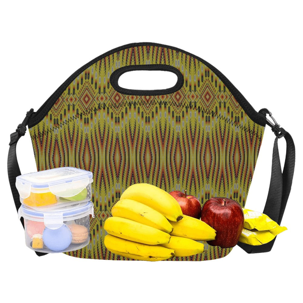 Fire Feather Yellow Neoprene Lunch Bag/Large