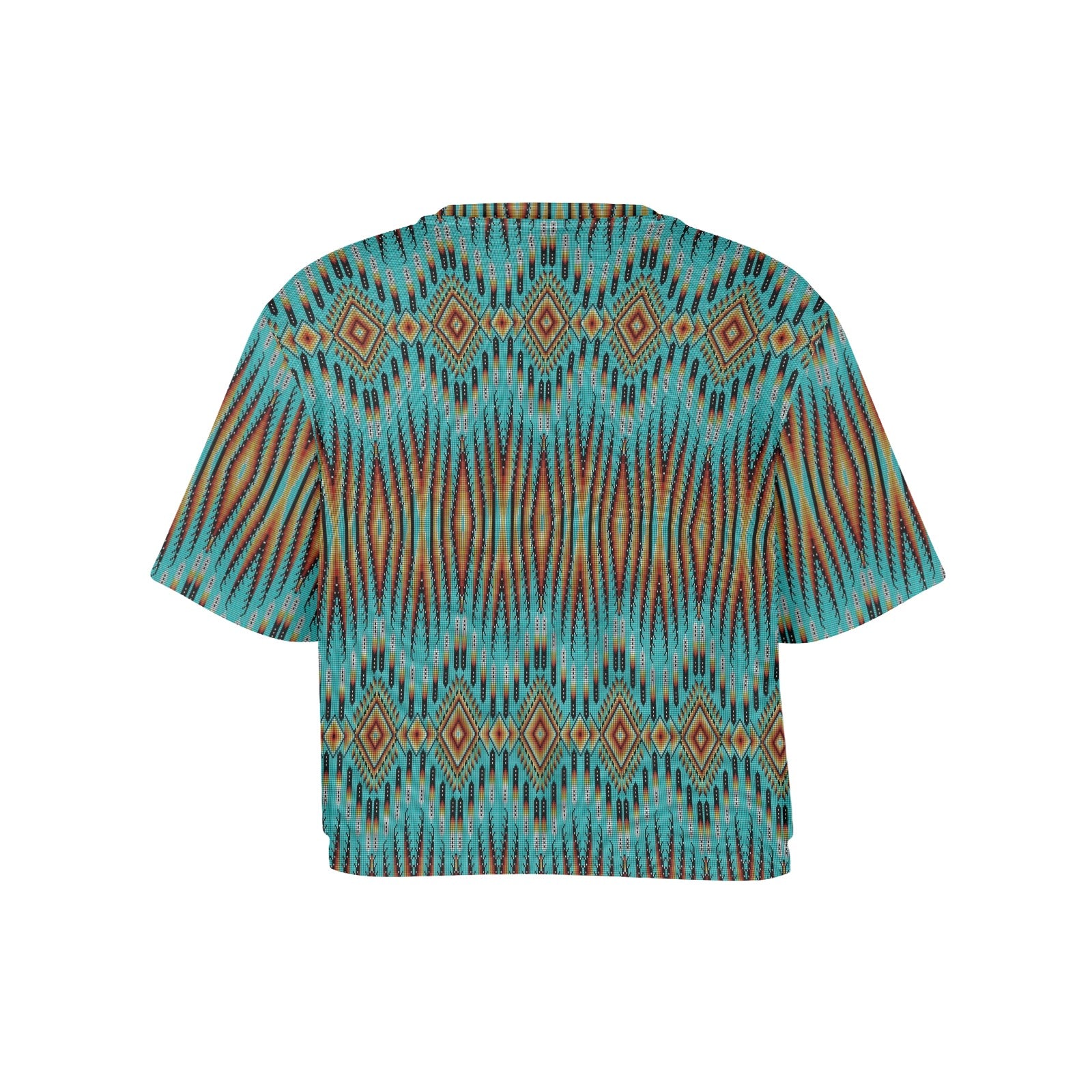 Fire Feather Turquoise Women's Cropped T-shirt