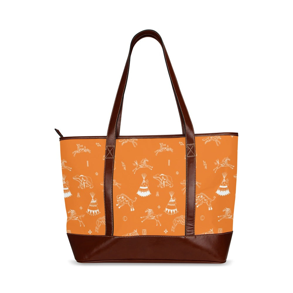 Ledger Dabbles Orange Tote Handbag