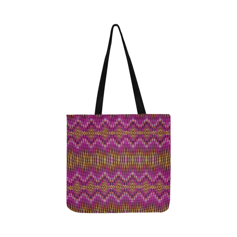 Fire Feather Pink Reusable Shopping Bag (Two sides)