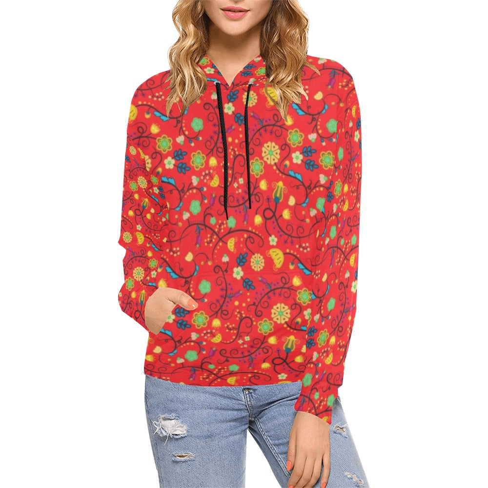 Nipin Blossom Fire Hoodie for Women (USA Size) (Model H13)