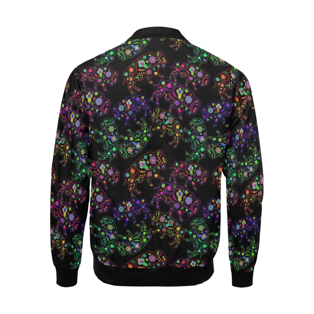 Neon Floral Buffalos Bomber Jacket for Men